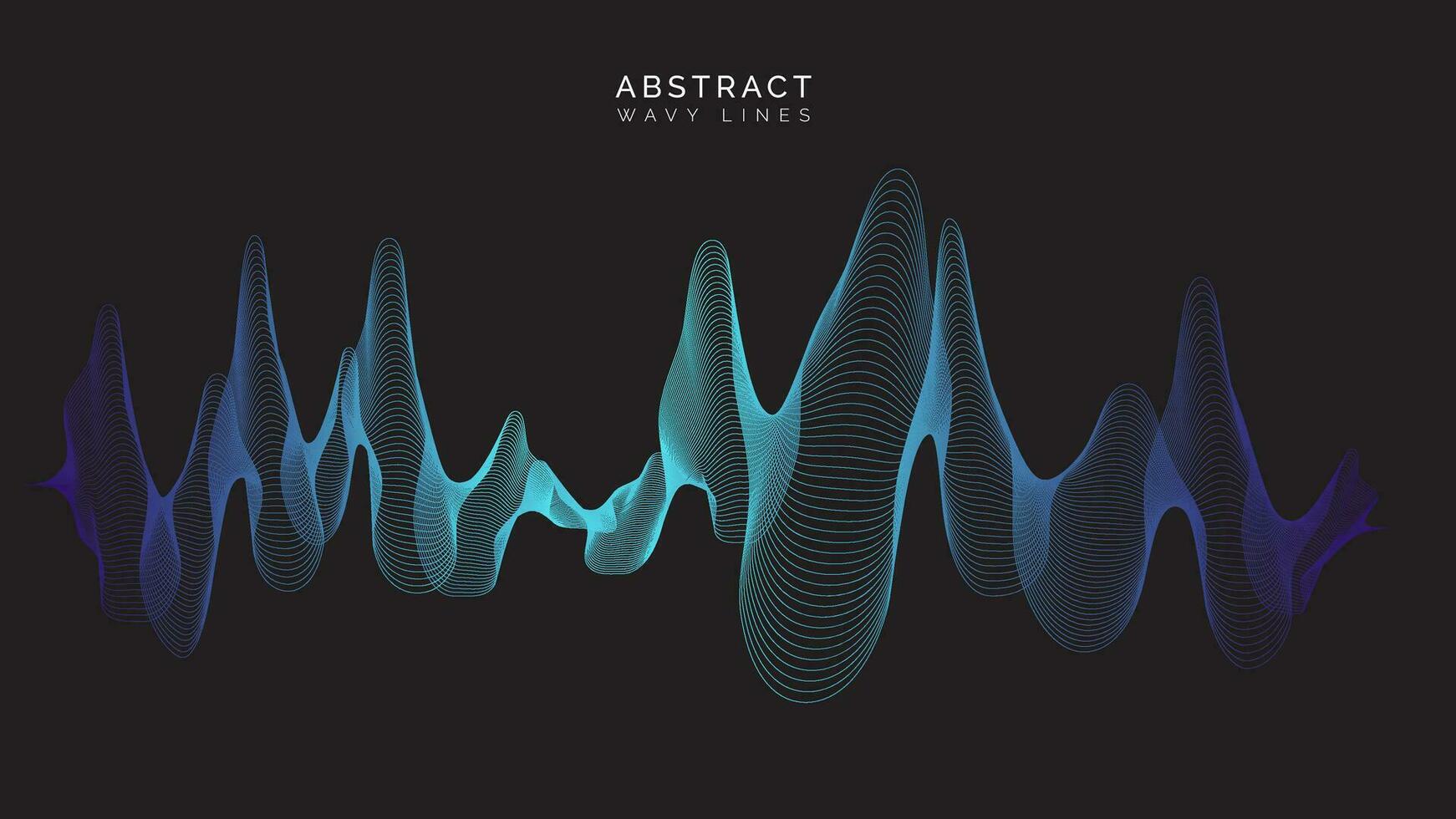 abstract blue wavy lines with black background vector