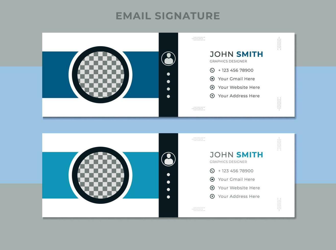 correo electrónico firma diseño o correo electrónico pie de página y personal social medios de comunicación cubrir modelo negocio elemento vector