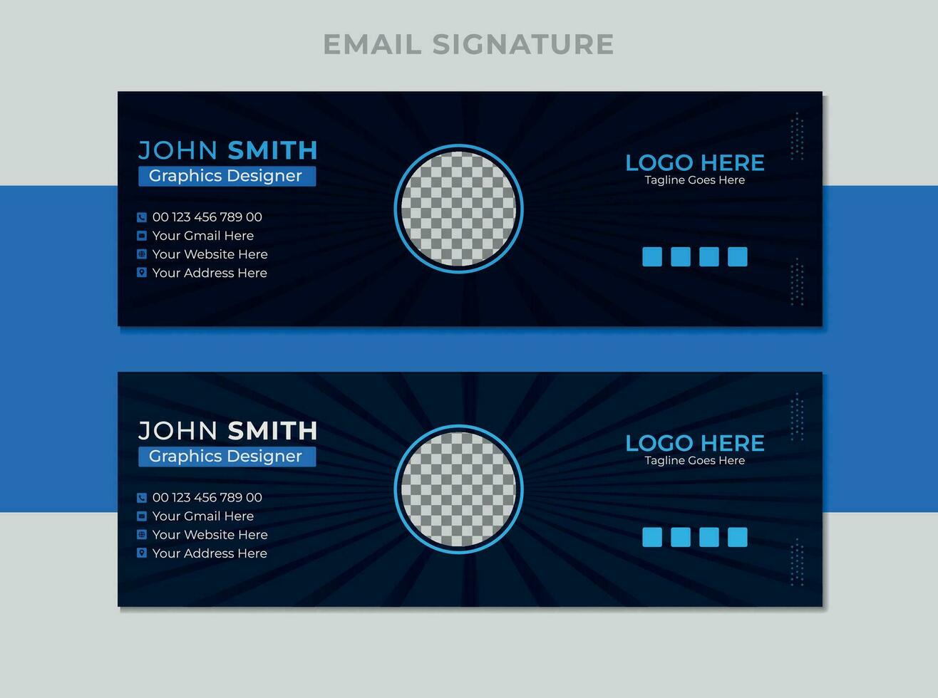 Email signature template for business element design or cover vector