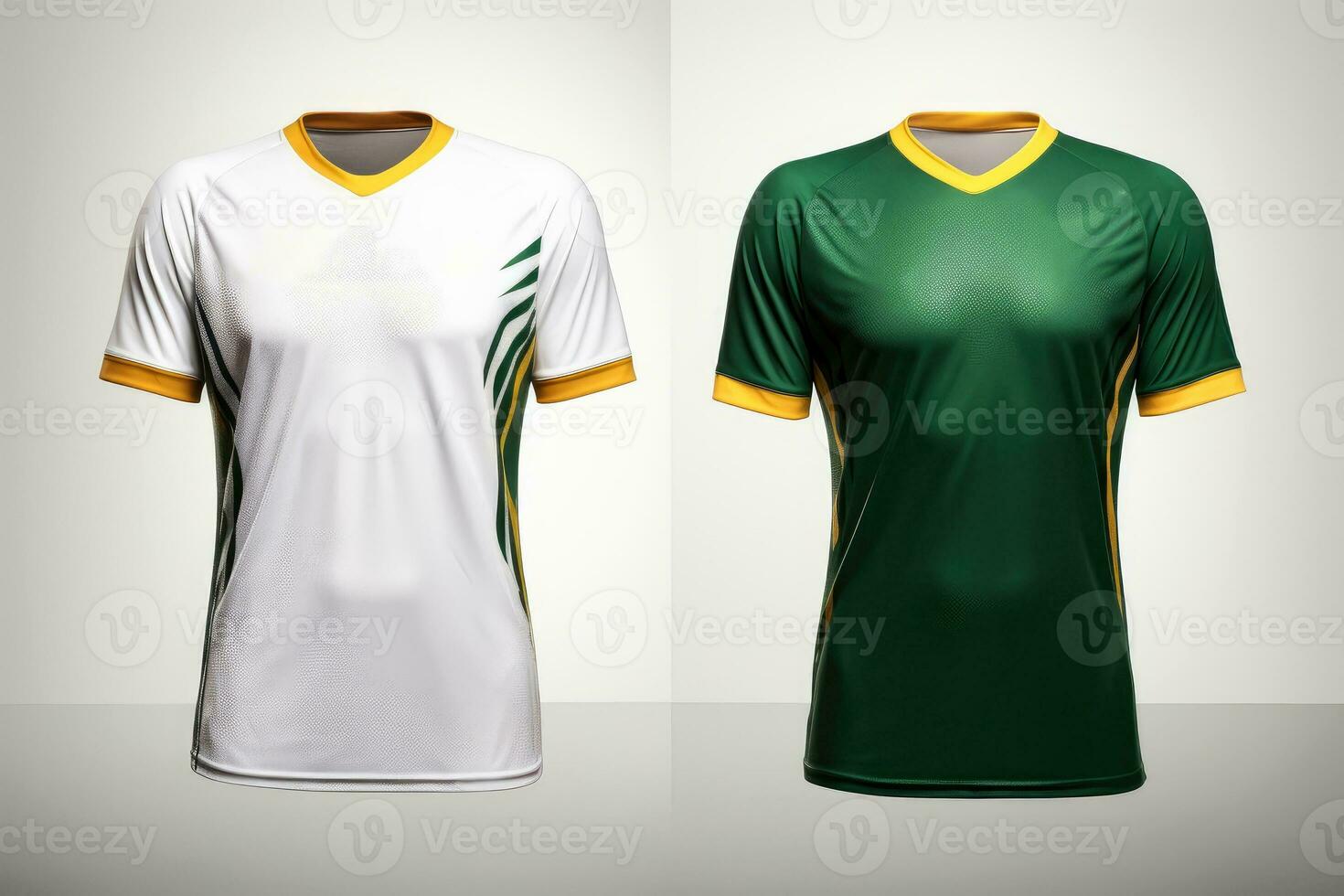 Mockup sports football team uniforms multicolors shirt, Generative AI illustration photo