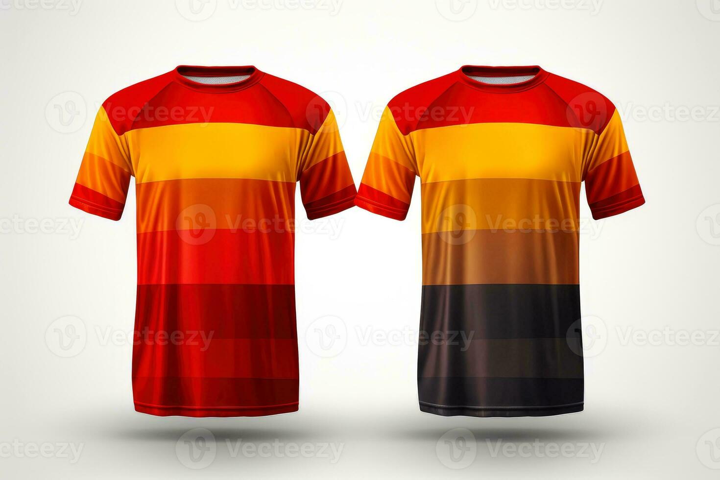 Mockup sports football team uniforms multicolors shirt, Generative AI illustration photo