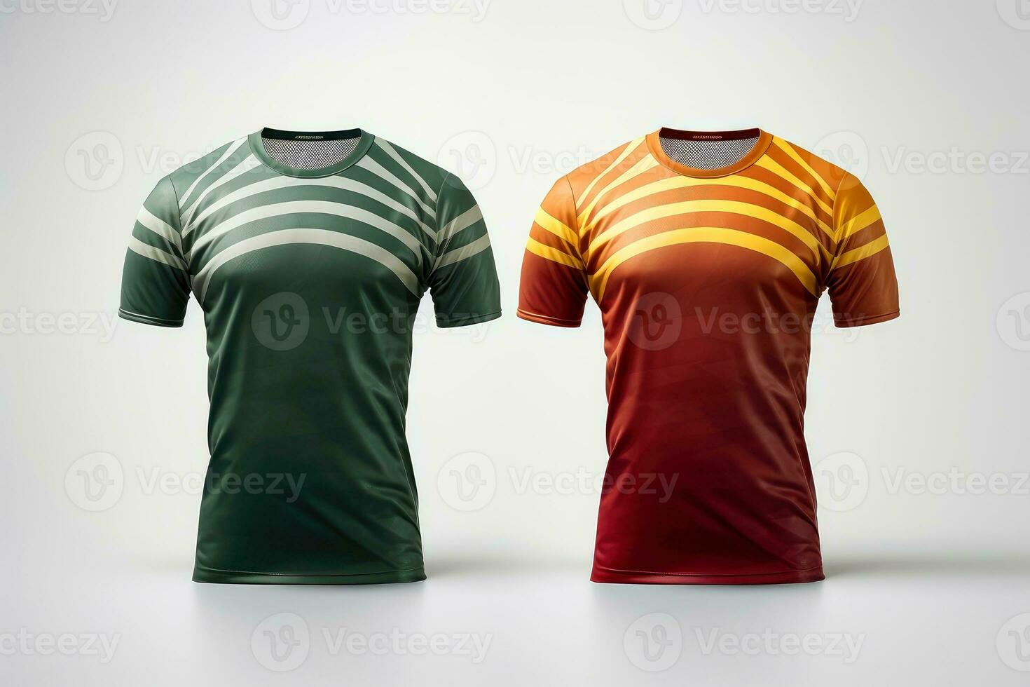 Mockup sports football team uniforms multicolors shirt, Generative AI illustration photo