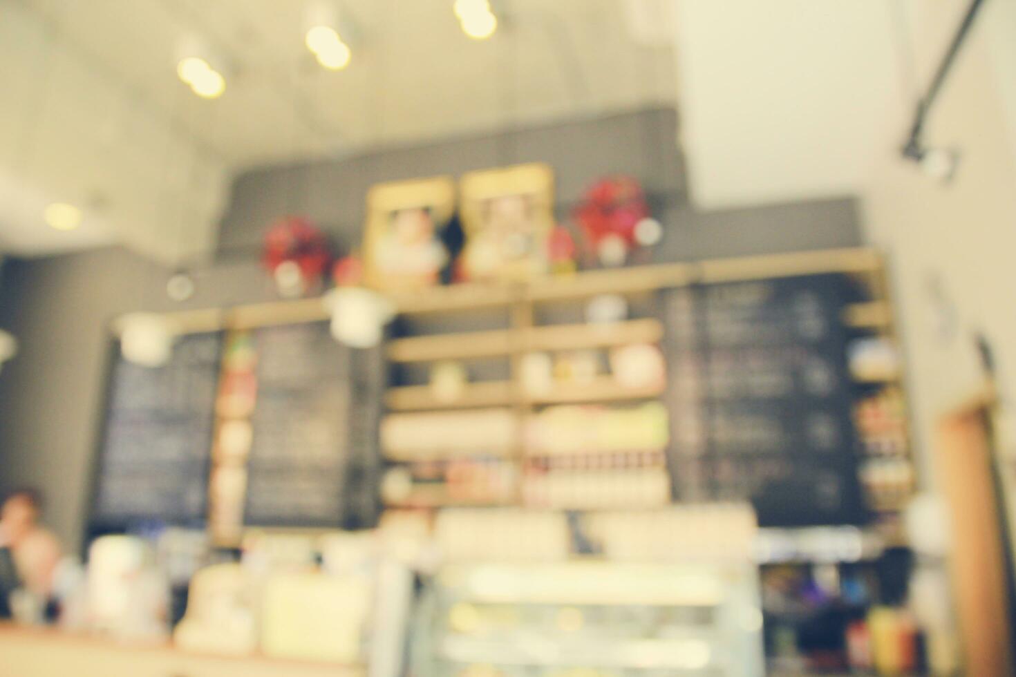 Blurred background customer at cafe, blur background photo