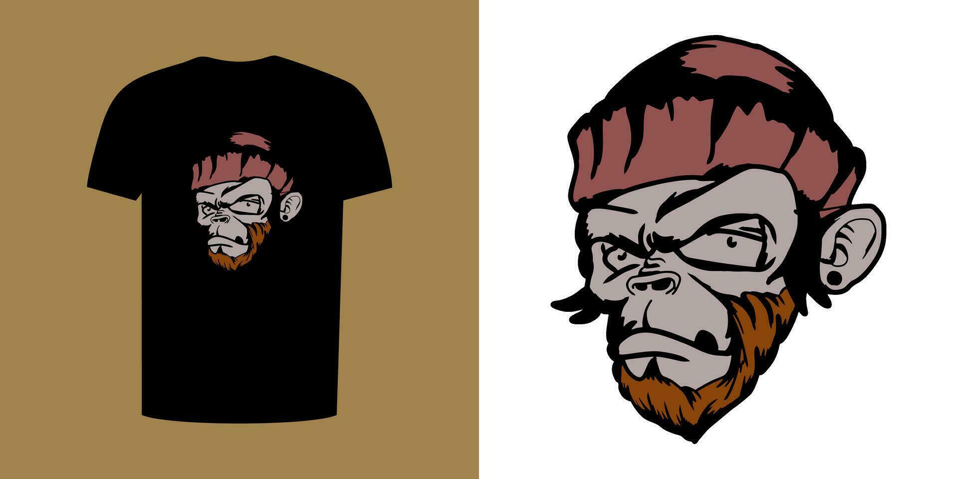 monkey t-shirt design template vector