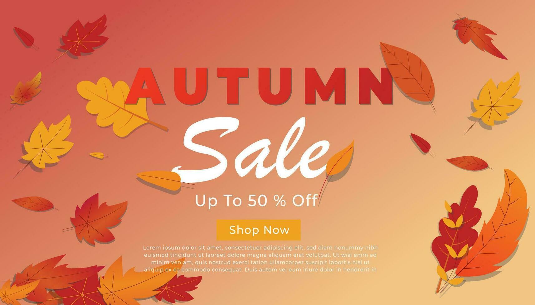 autumn sale background layout decorated with leaves of autumn for a shopping sale or banner, promo poster, frame leaflet, or web. Vector illustration