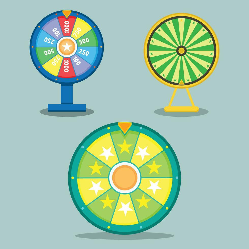 The Illustration of Spinning Wheels game Set vector