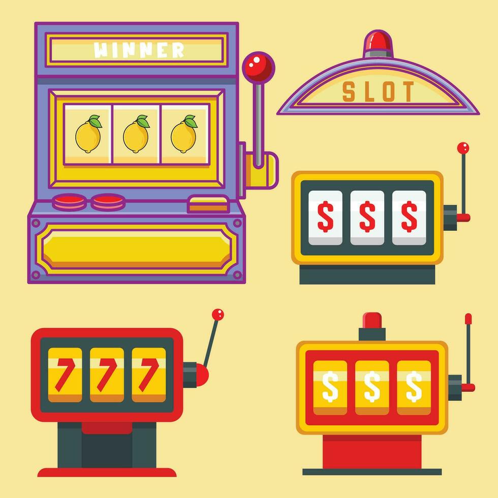 The Illustration of Slot Machine Game Pack vector