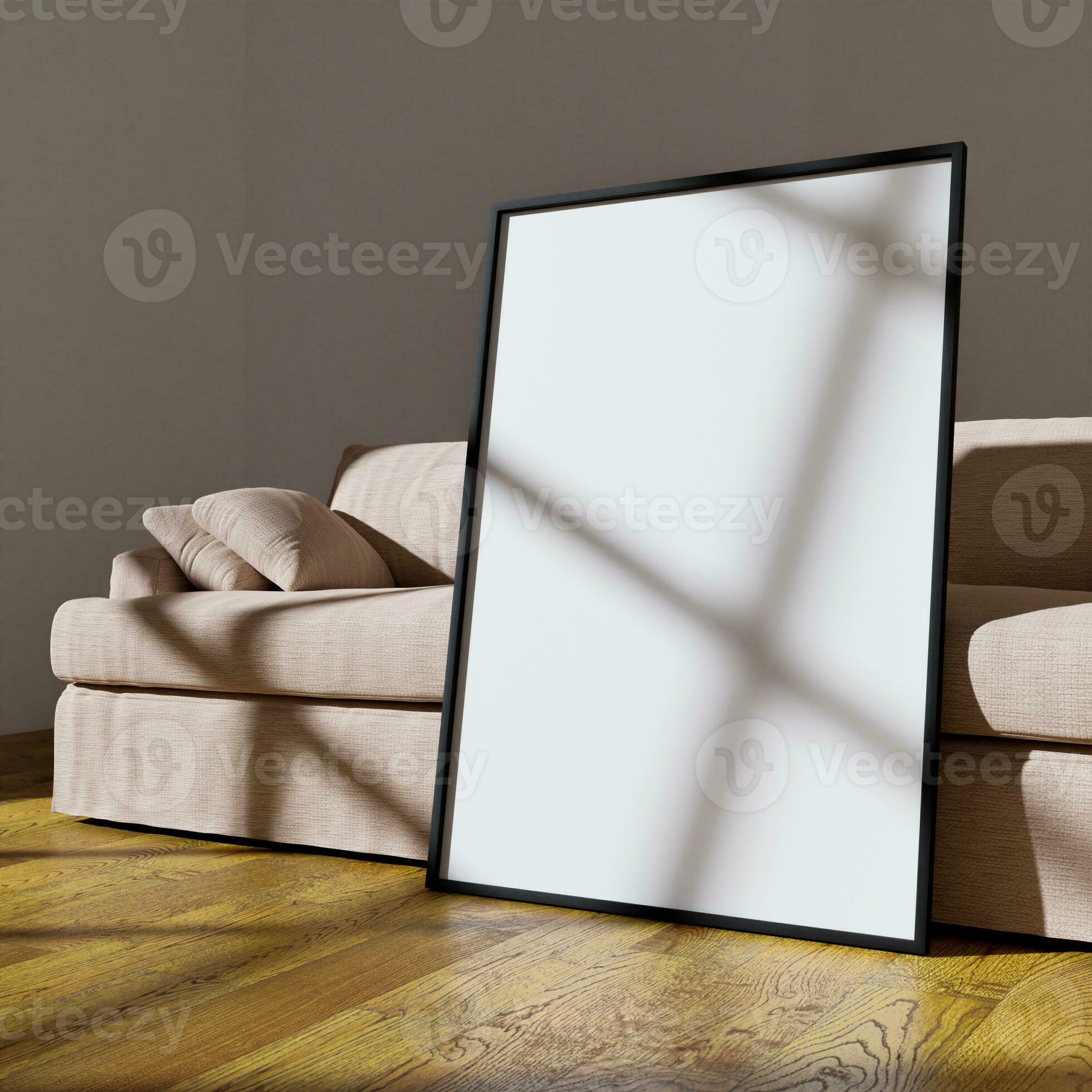 70x100 marco Bosquejo póster propensión en el beige sofá ligero por luz de  sol. mínimo diseño en brillante interior antecedentes. 29181620 Foto de  stock en Vecteezy