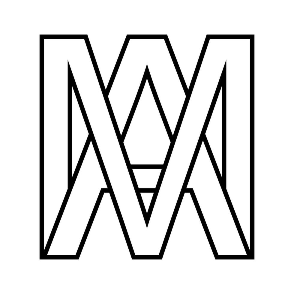 Logo sign ma am icon double letters logotype m a vector