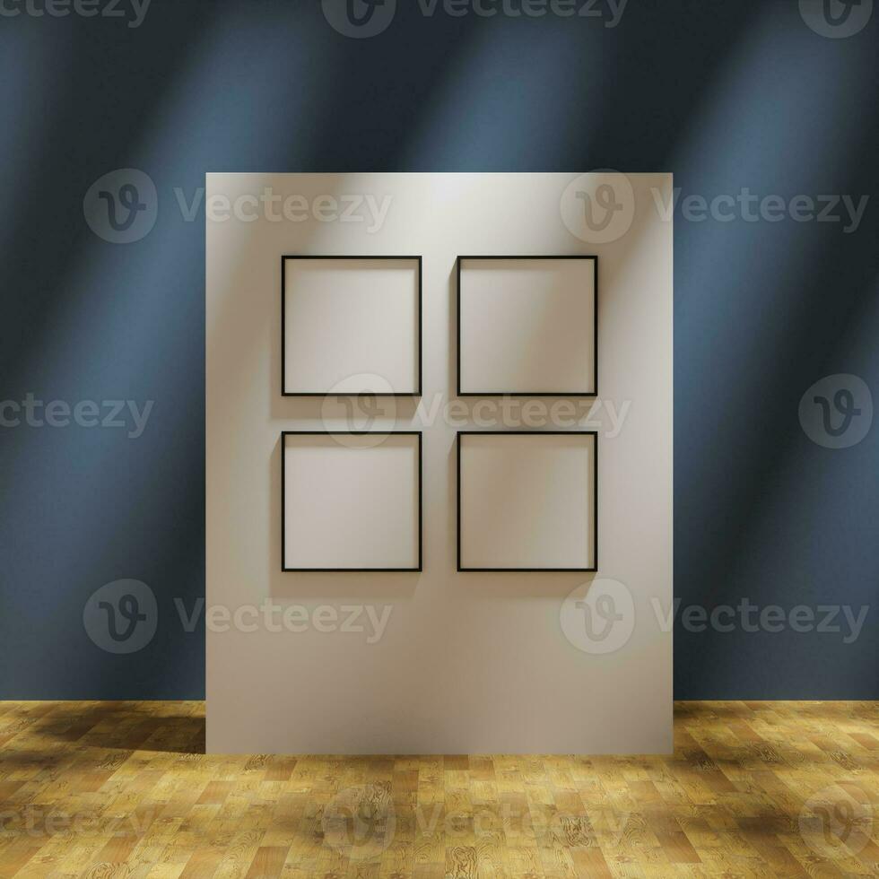 set of four simple frame mockup poster in the art gallery photo