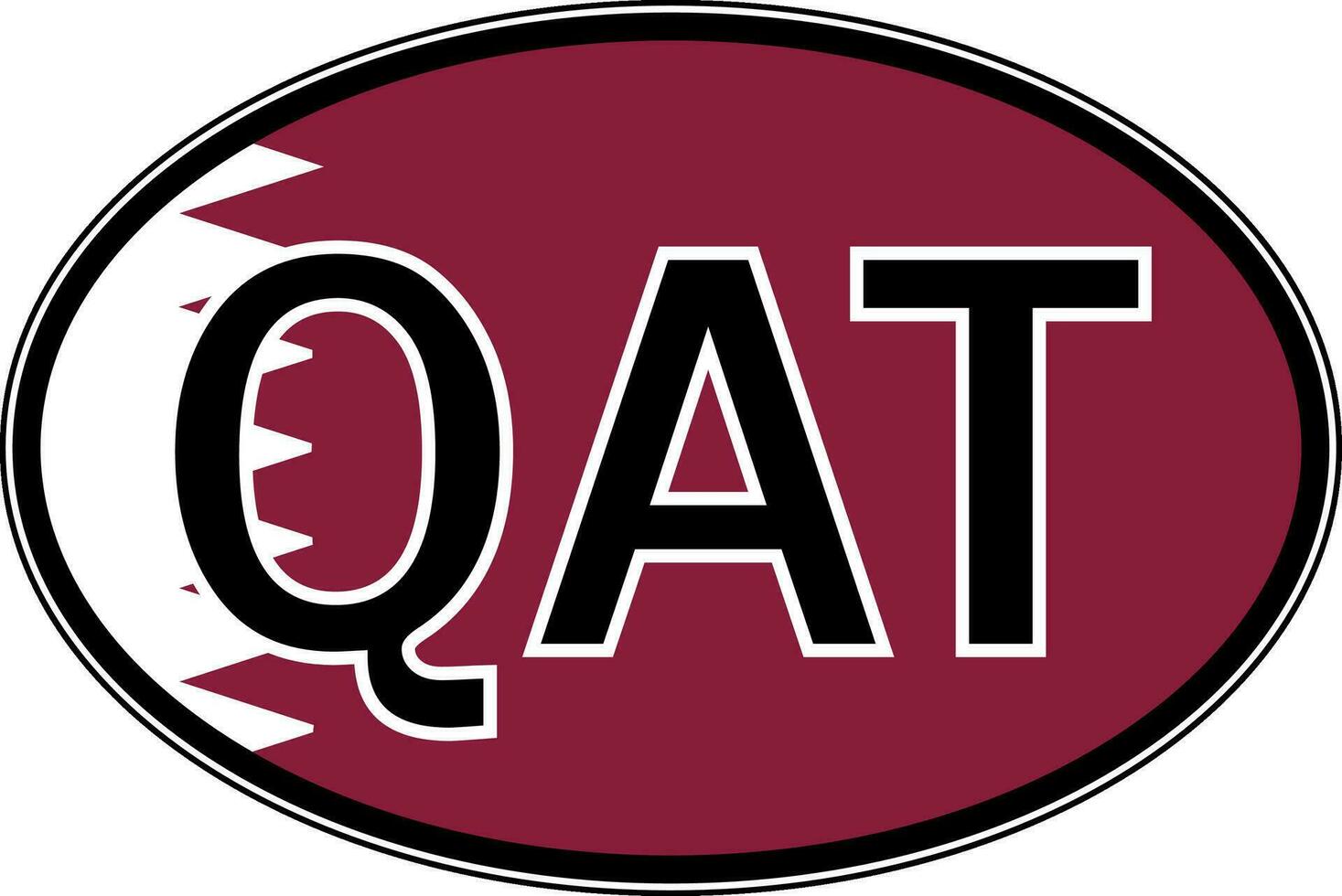 Qatar flag sticker, car acronym QA QAT, domain country vector