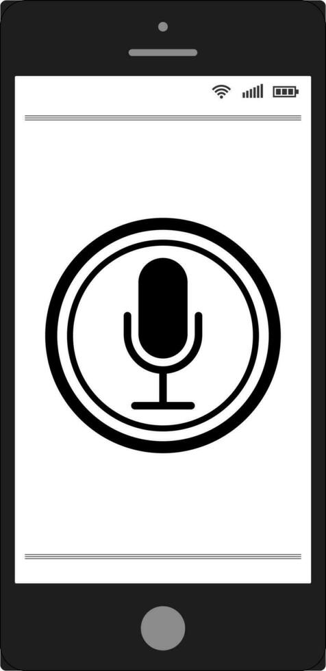 Mobile phone smartphone voice control search voice search smartphone screen vector