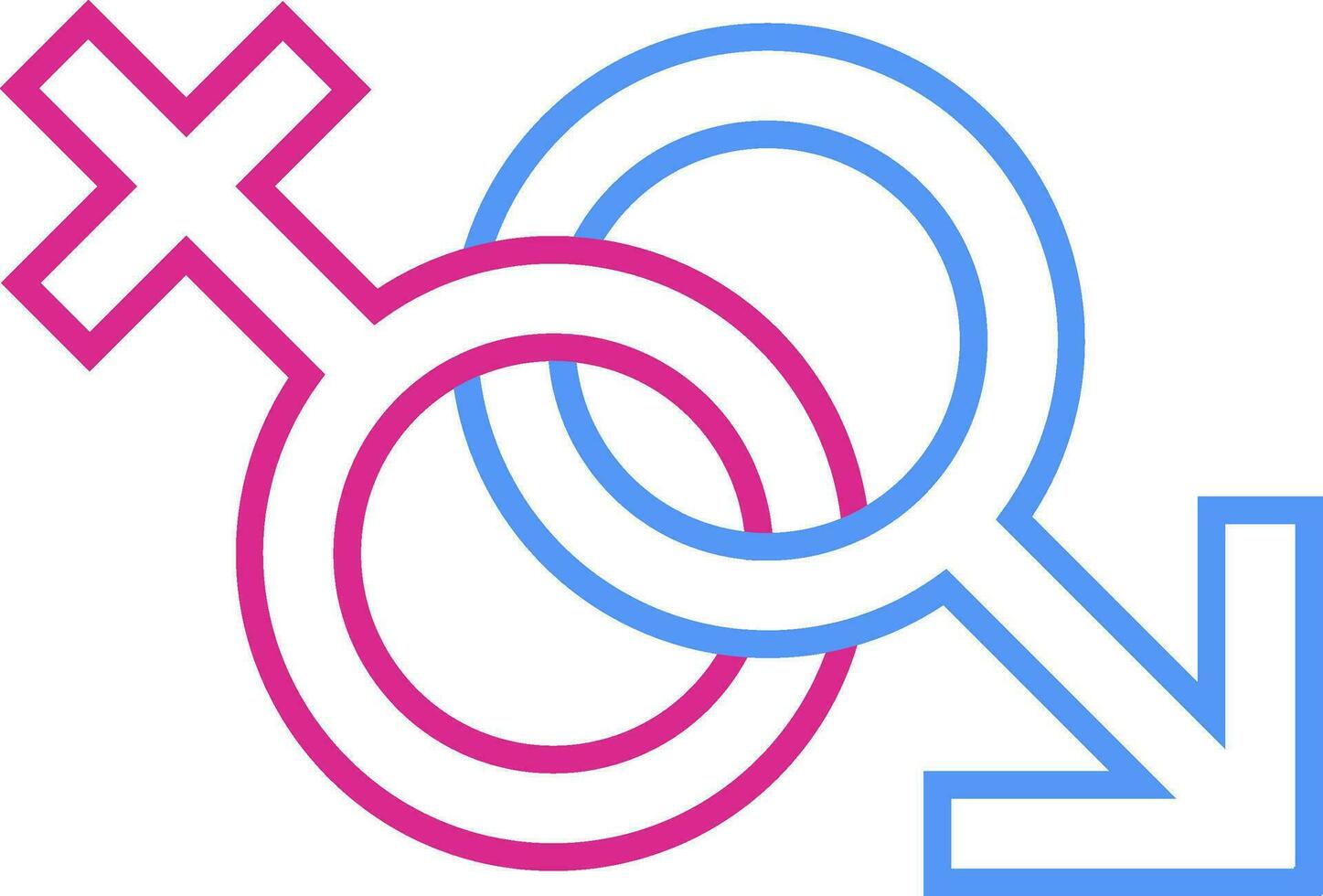Male female symbol gender relations between, man woman sex vector