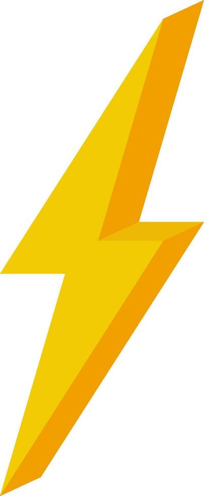 Lightning yellow 3d simple sign energy brainstorming, bright new idea vector
