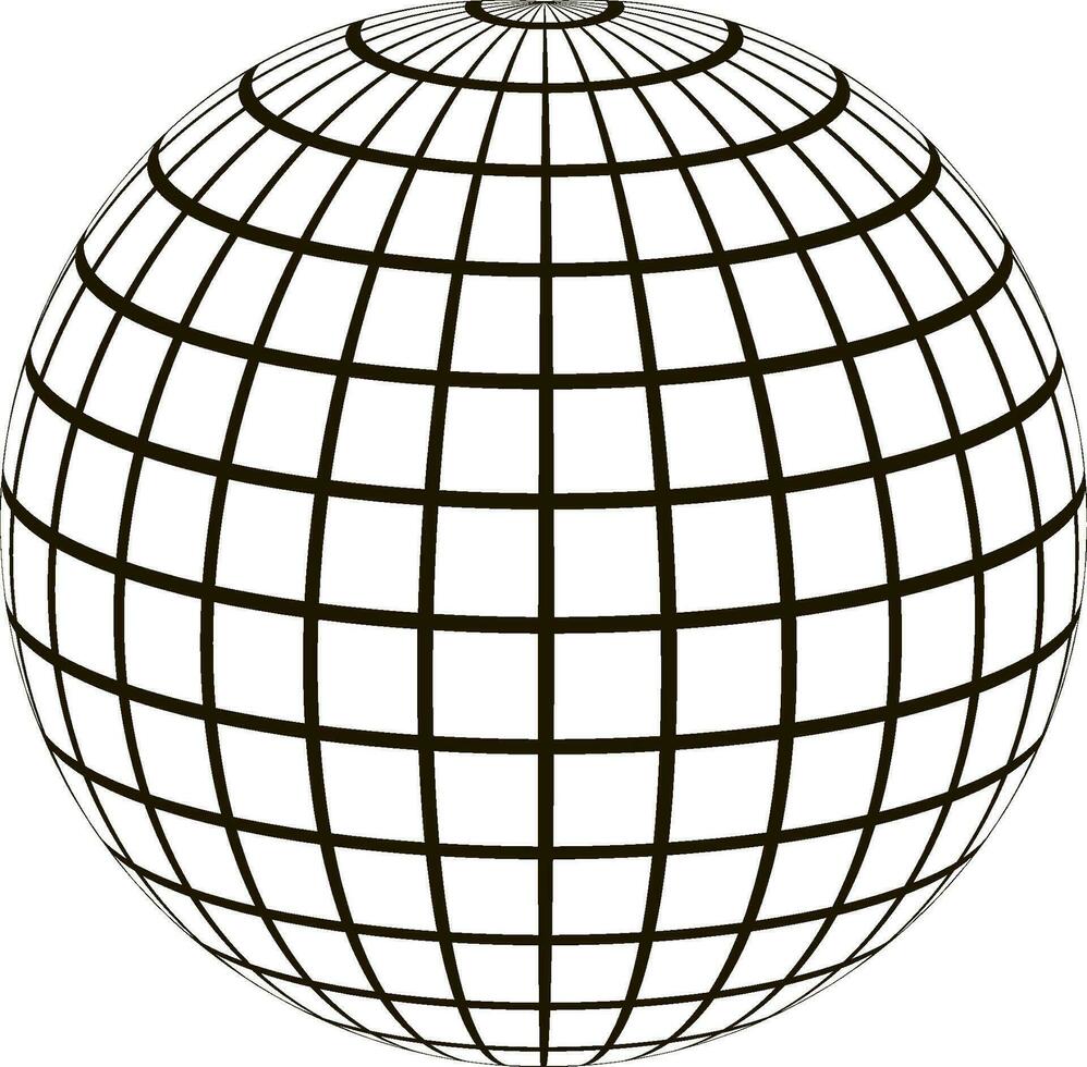 3d globe coordinate grid Meridian parallel, field lines Meridian parallel vector