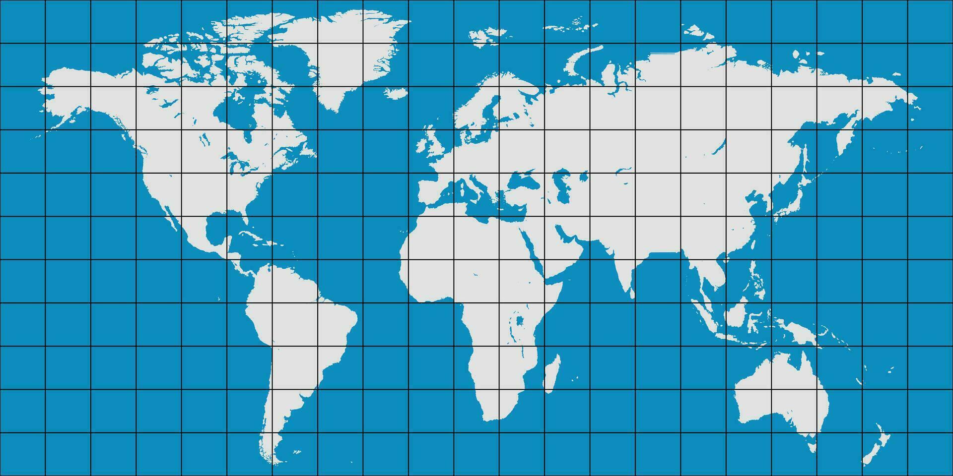 World map coordinate grid meridian parallel, vector map planet earth