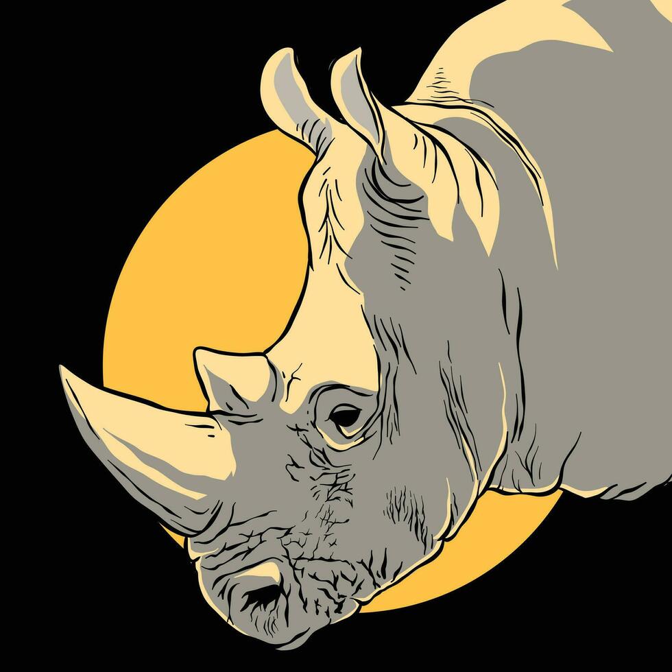 World Rhino Day. Vector illustration for world rhino day. Posters, banners, logos, prints for rhino lovers and defenders.