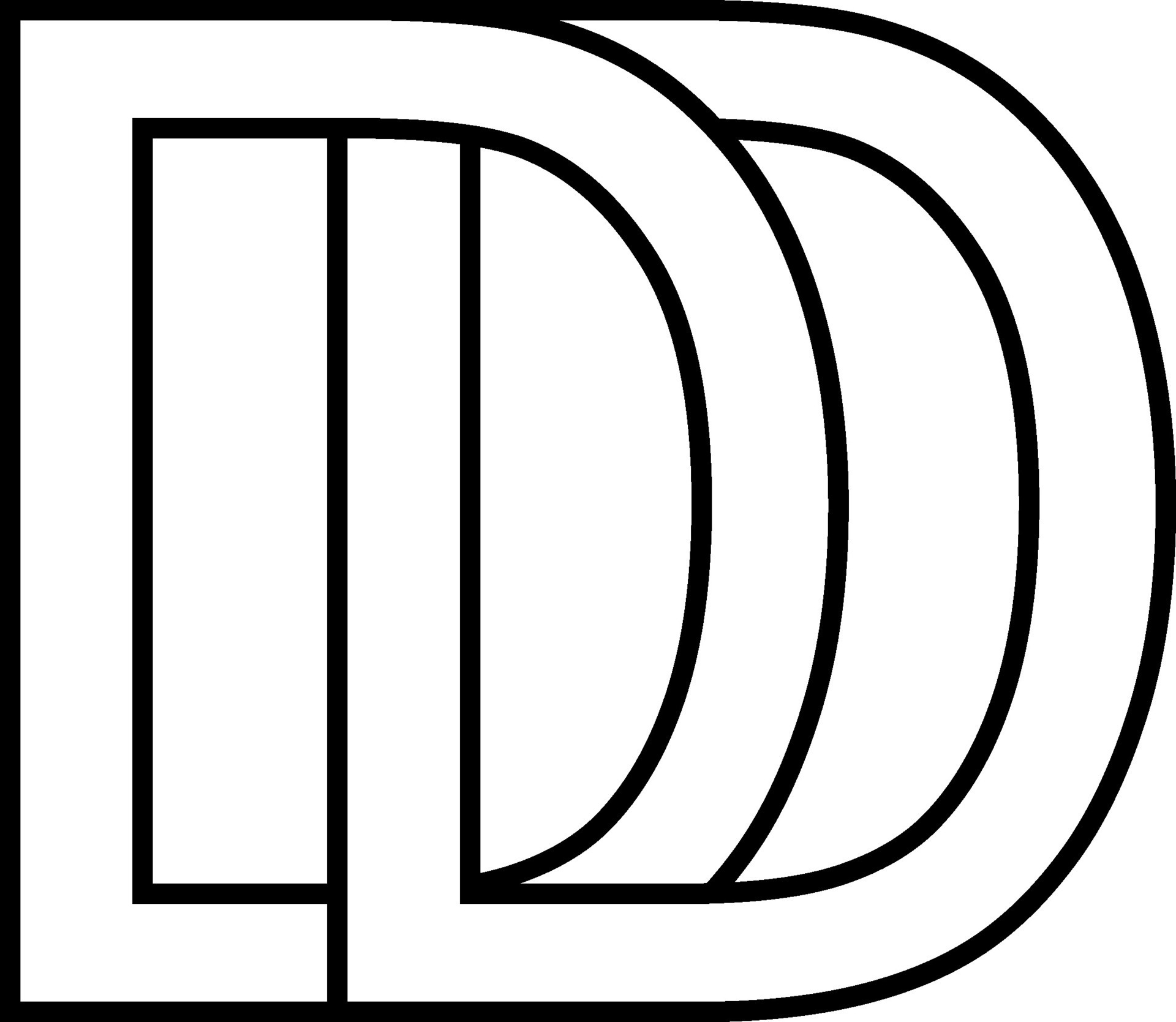 Logo sign dd icon sign interlaced, letters d 29182037 Vector Art at