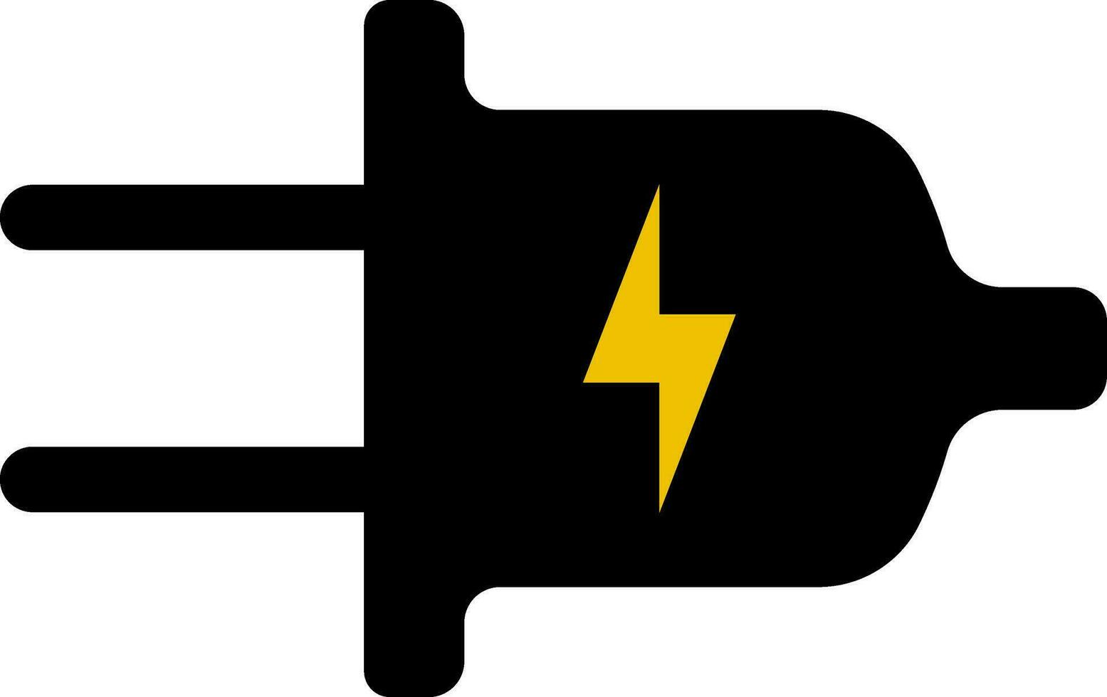 Electricity plug with lightning, electric plug icon stock illustration vector