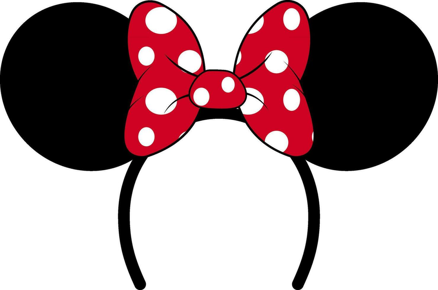 Perfect Mouse Ears red bow Headband Birthday Party  Celebration cartoon vector