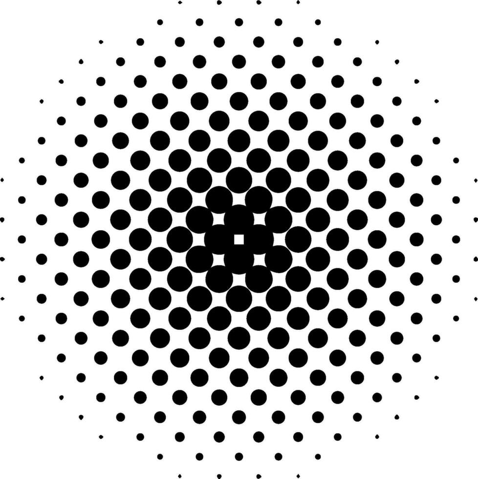 trama de semitonos círculos Talla círculos, gradaciones punto popular Arte modelo vector
