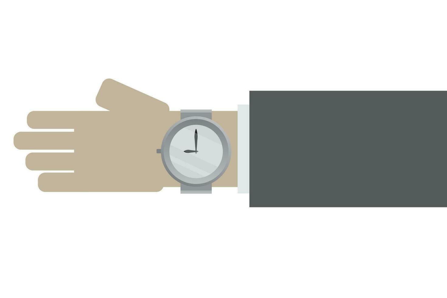 watch on hand flat design vector