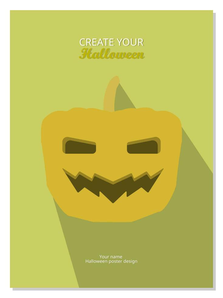 Jack o linterna póster plano diseño vector