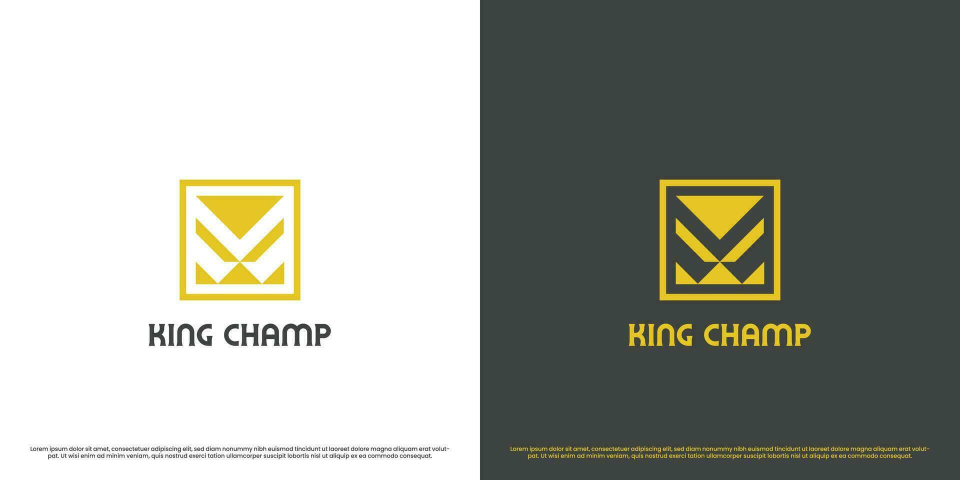 King of champions logo design illustration. Flat silhouette royal crown race trophy letter V logotype. Creative abstract concept template symbol icon simple modern subtle geometric monogram quiet. vector