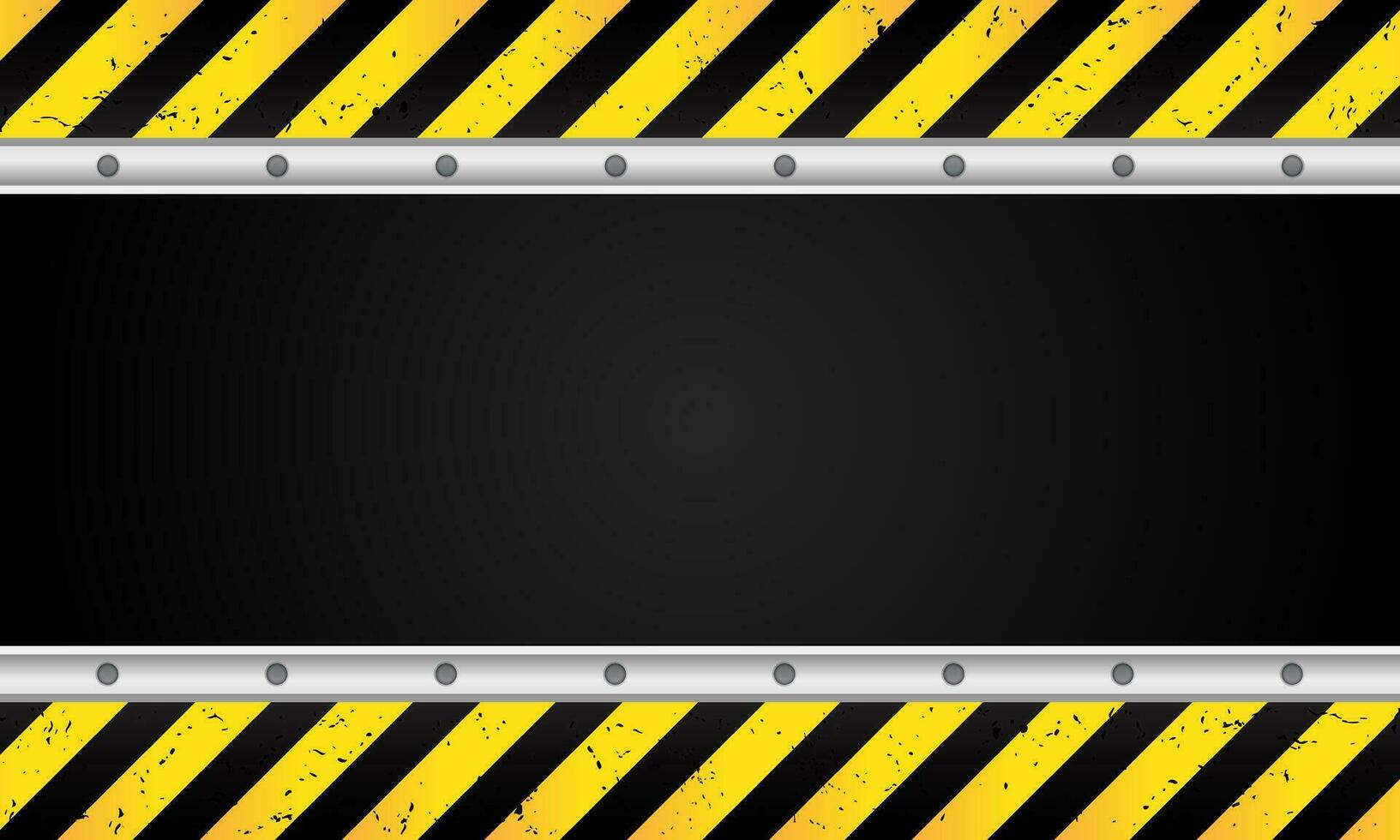contruction warning sign background. yellow and metal grunge texture vector