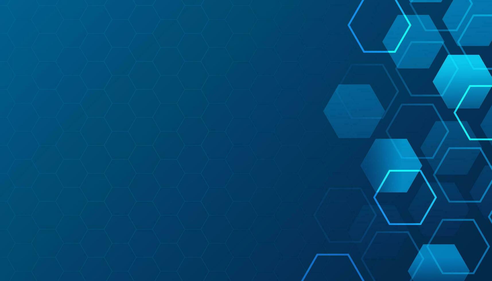 Blue hexagon digital technology background vector