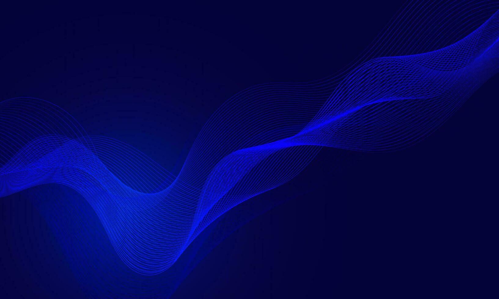 Blue modern wave lines shiny futuristic technology background vector