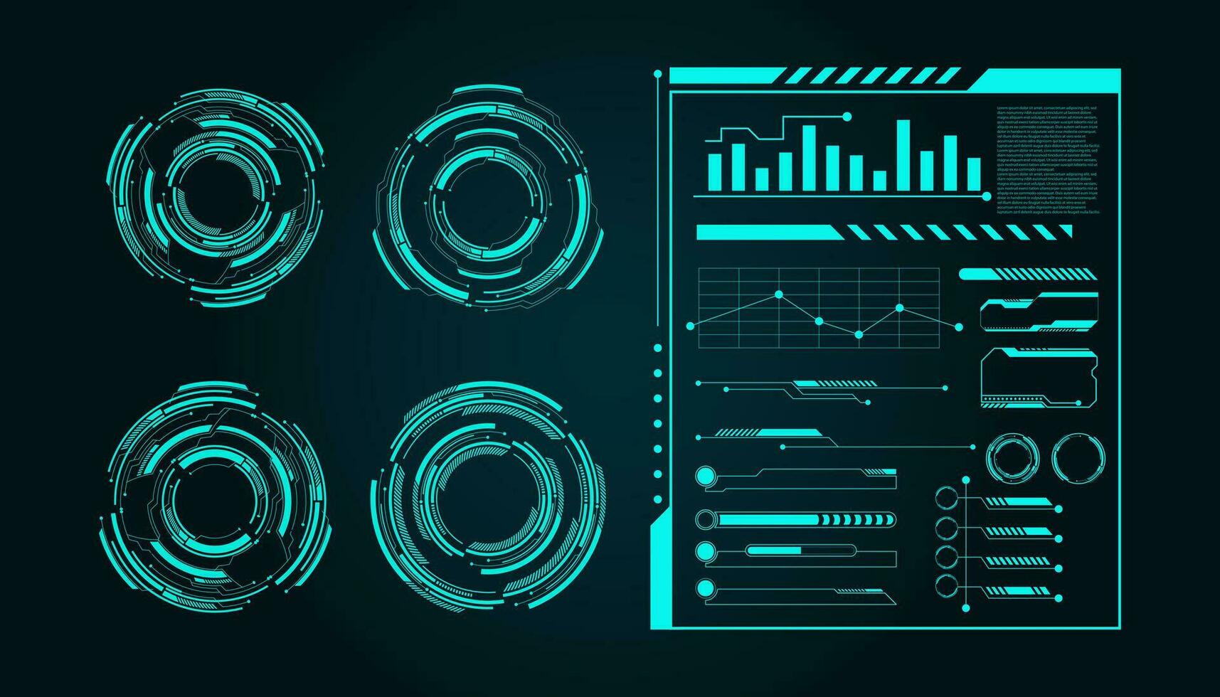 Abstract modern futuristic technology hud element set illustration vector