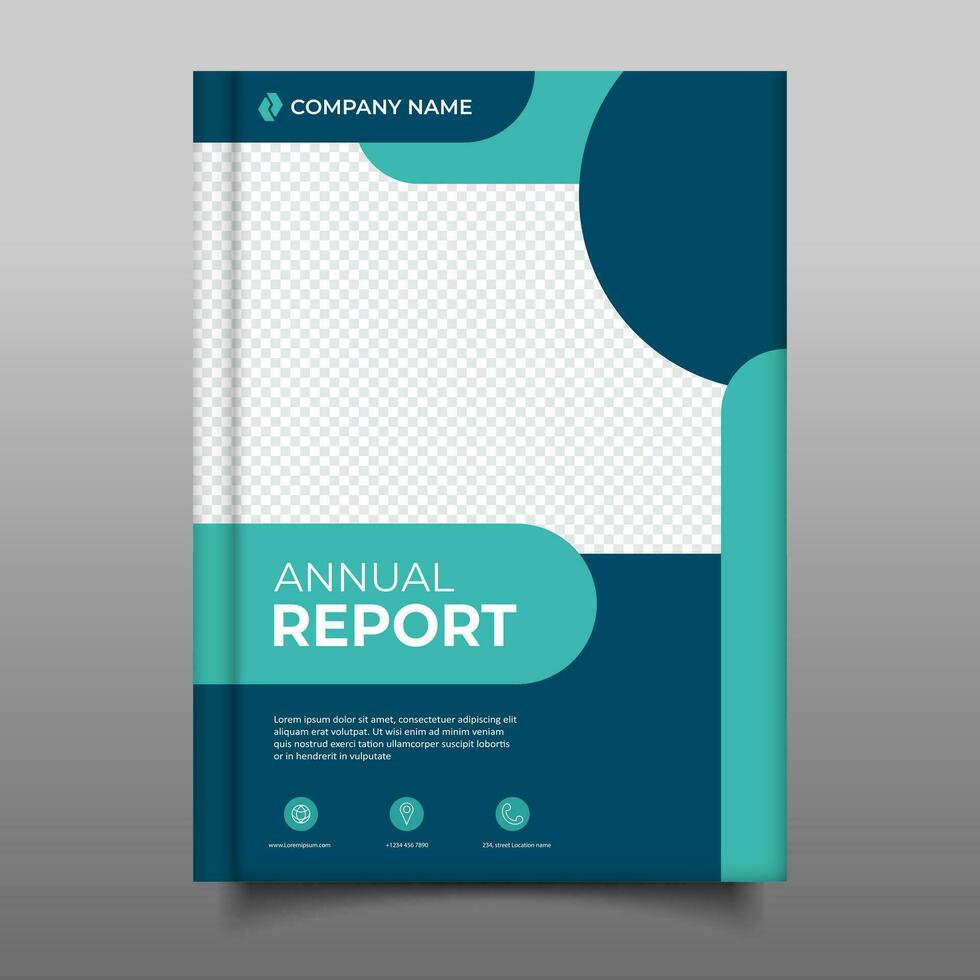 Annual report modern cover business template design vector