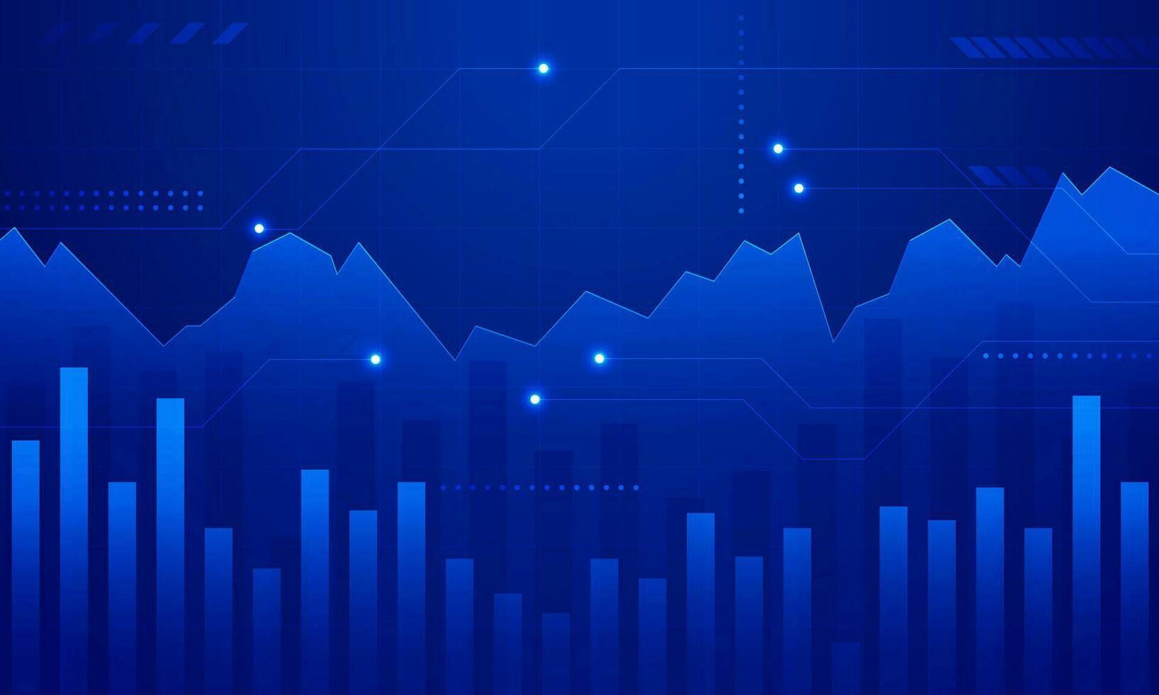illustration of stock market graphic business concept on blue technology background vector