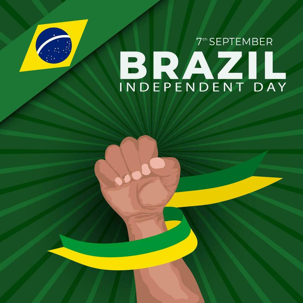 celebration of brazil independent day concept poster design vector