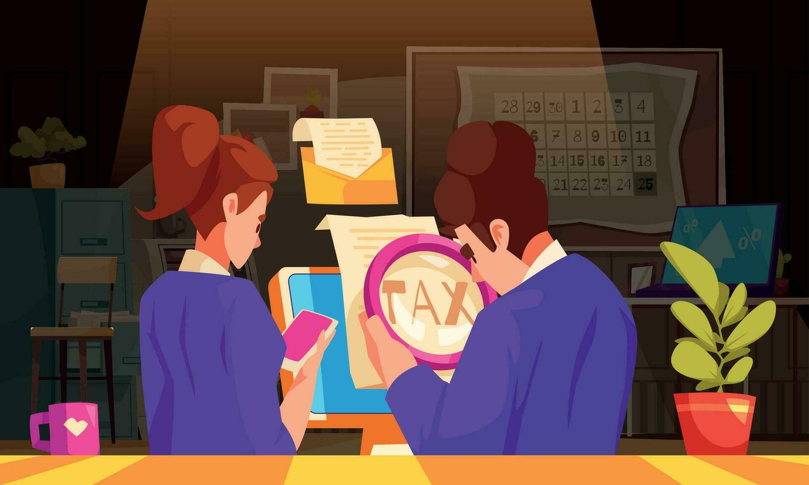 Tax Service Cartoon vector