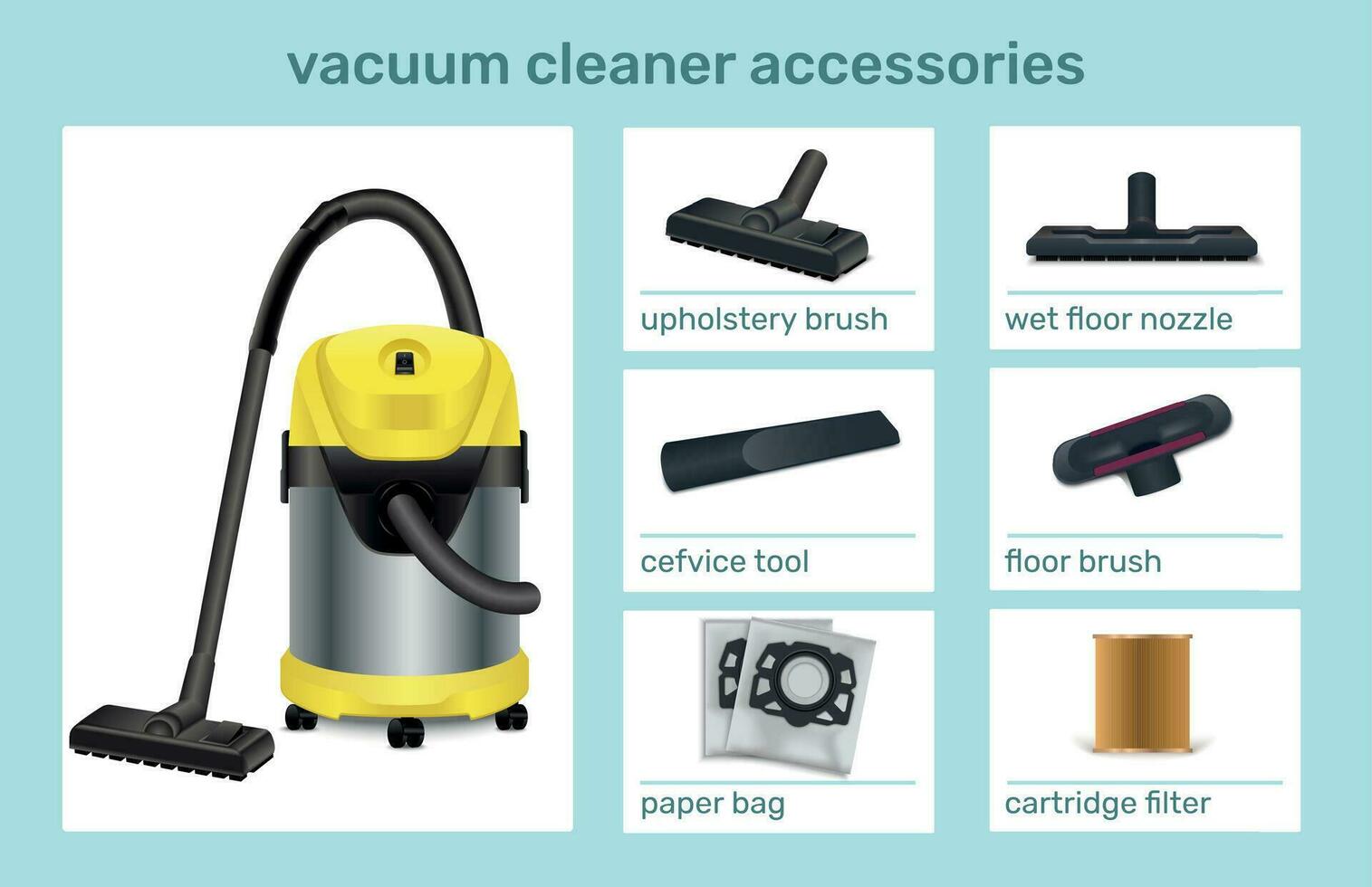 Vacuum Cleaner Realistic Infographic vector