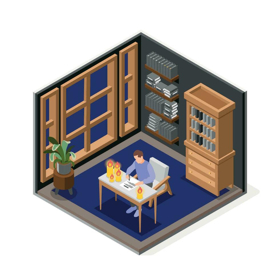 Power Outage Isometric Object vector