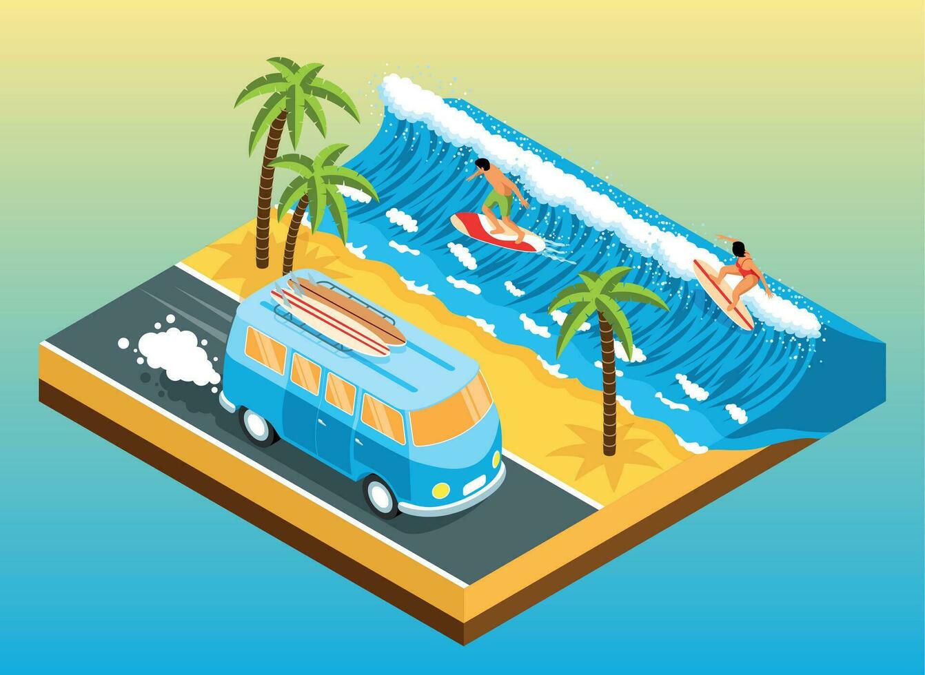 Surfing Isolated Object vector