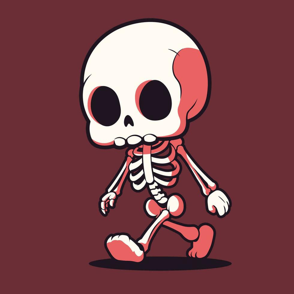 Skeleton cartoon vector isolated object