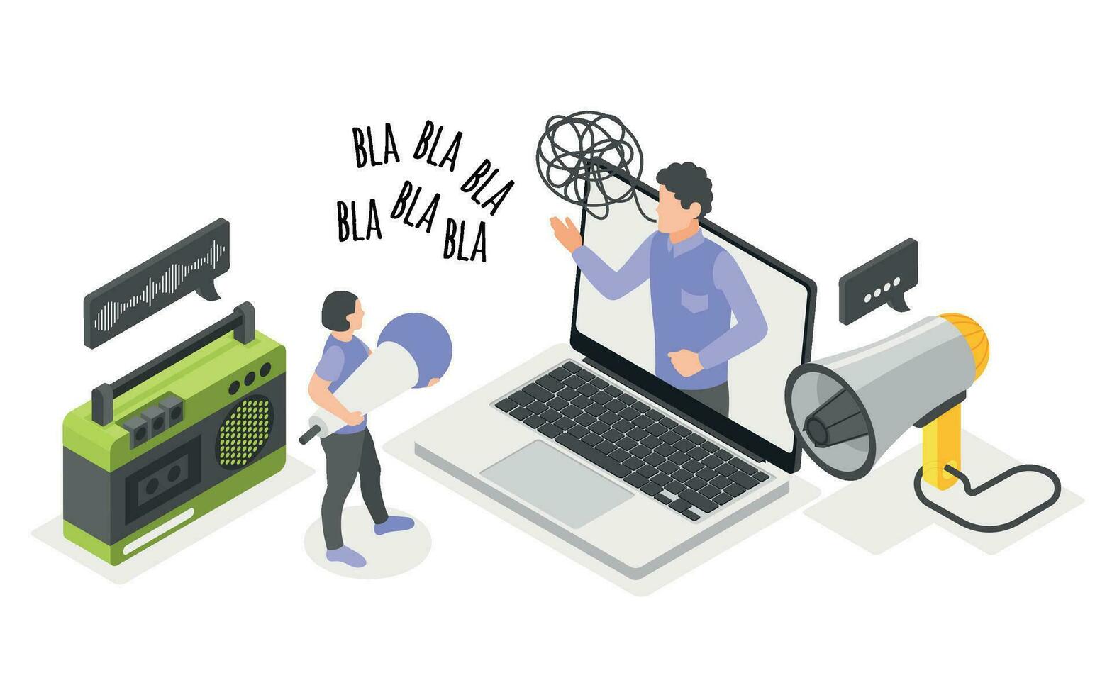 Rhetoric Isometric Composition vector