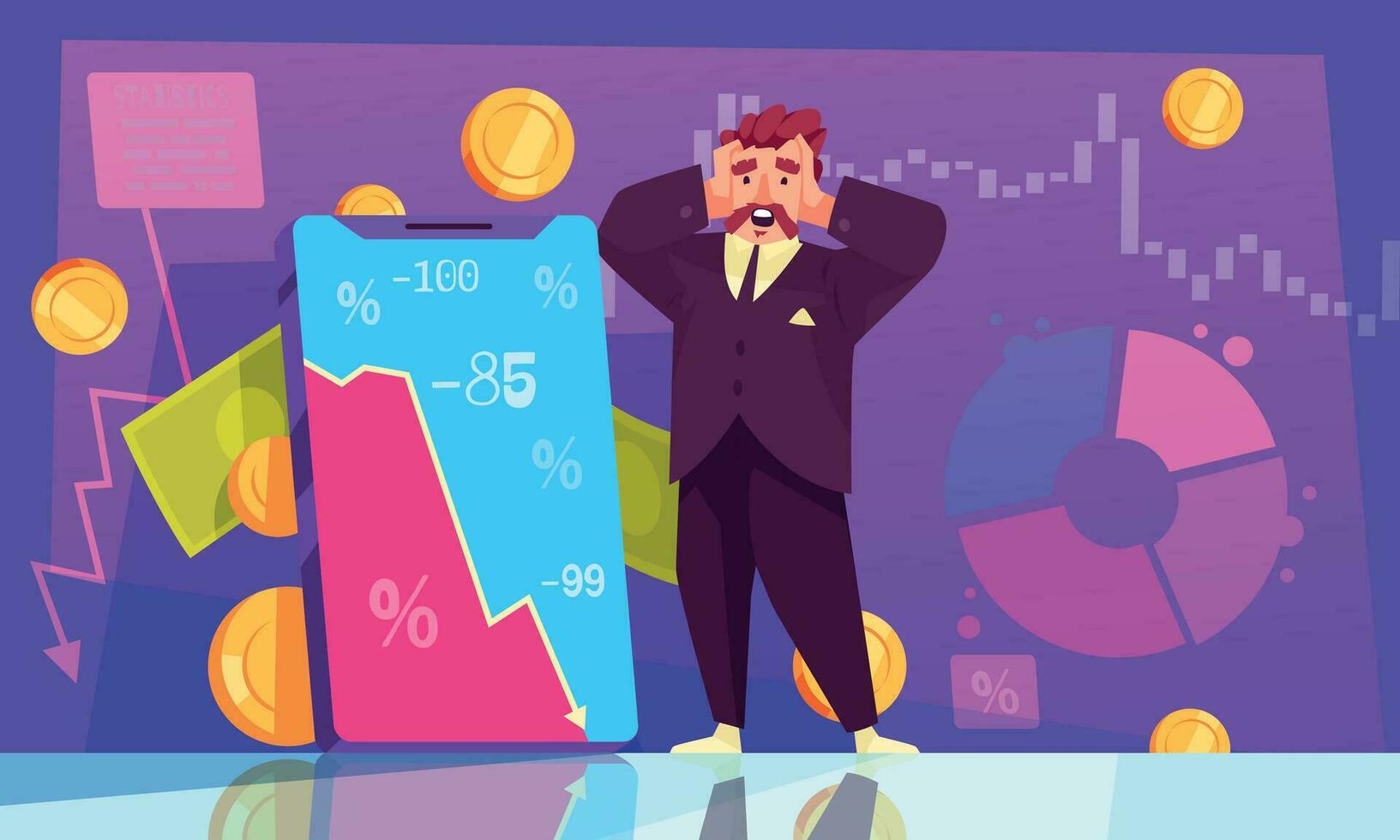 Stock Market Cartoon vector