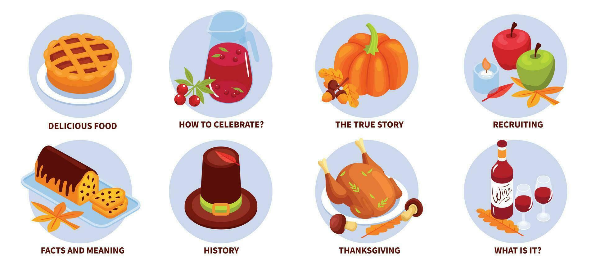 Thanksgiving Isometric Compositions vector