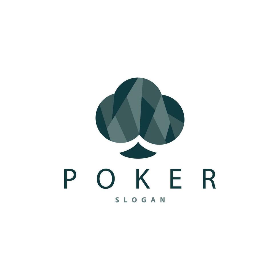 Poker Card Logo Classic Vector Gambling Game Design Simple Symbol Template