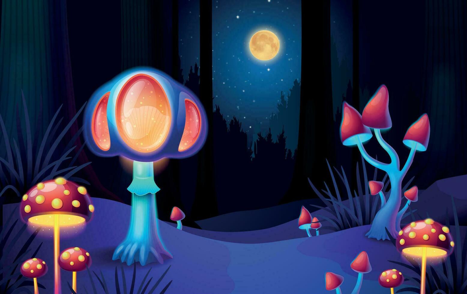Magic Mushrooms Background vector