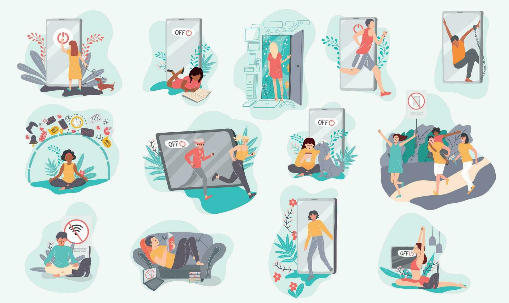 Digital Detox Set vector