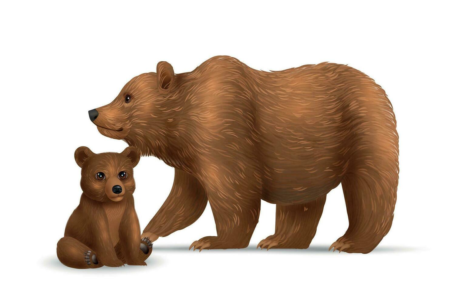 Bear Family Realistic Composition vector