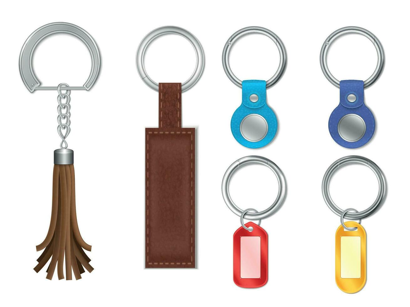 Keyrings Realistic Set vector