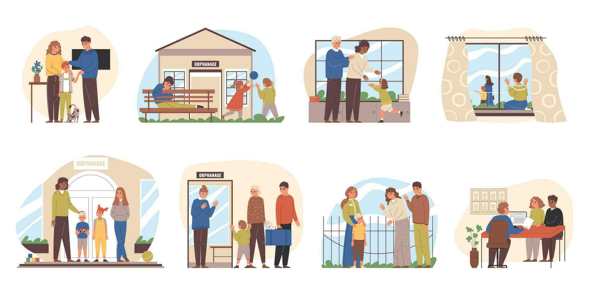 Child Adoption Set vector