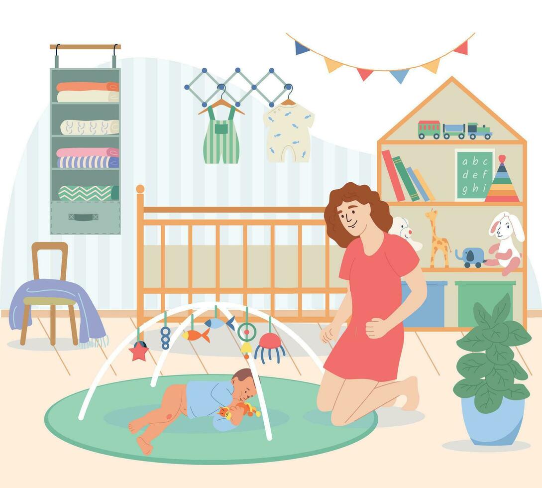 Baby Development Flat Illustration vector